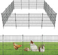 10 Panels Garden Fence Dog Fence Outdoor for Yard,24in H x 20ft L Rustproof Metal Fencing with Ground Stakes|No Dig Temporary Animal Proof Containment for Pets/Rabbits|Durable Patio Security Panels