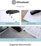 OfficeGoods No Slip Clip Refills - Binds Up to 50 Pages - Reusable - Works with No Slip Clip Dispenser - 50 ct Box Each Small & Large - 100 ct Total - Multicolor