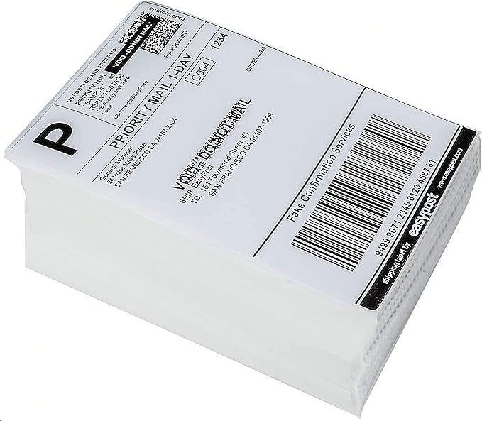 9527 Product Fanfold 4 x 6 Direct Thermal Labels White Perforated Shipping Labels,1000 Label per Stack,4 Stacks Total 4000 Label