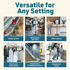 1 PACK Double-Sided Adjustable Heavy Duty Pedestal Sign Holder Stand for Display - Indoor/Outdoor Floor Sign Stand with Base 8.5x11 inches (Horizontal and Vertical Orientation) - includes dry erase marker