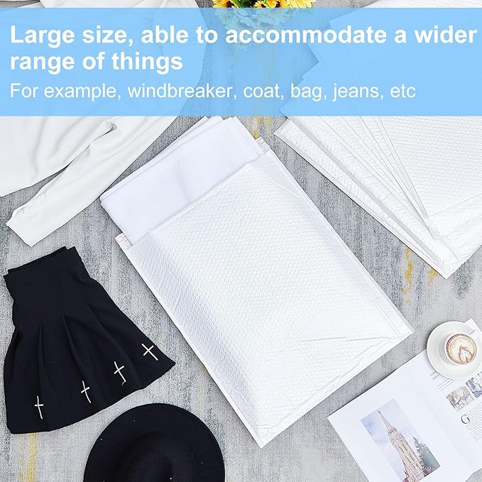 Ireer 20 Pack Extra Large Bubble Mailers 8.5 x 12" Poly Padded Envelopes Cushioned Mailing Envelopes Bubble Padded Mailers Self Adhesive Waterproof Shipping Bags for Business Gift Packaging