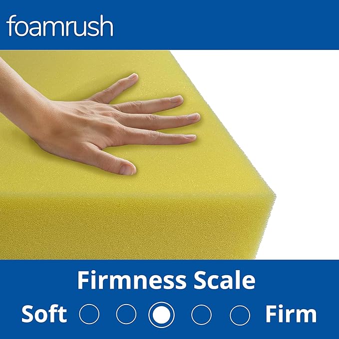 FoamRush 5" x 26" x 26" Dry Fast Water-Resistant Outdoor Upholstery Foam Sheet for Outdoor & Marine Furniture (Chair Cushion Foam for Patio Furniture, Boat Seat Cushion Replacement)