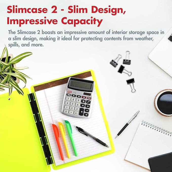 Dexas Slimcase 2 Plastic Clipboard with Storage and Side Opening