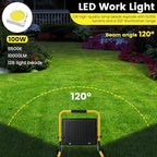 Waterproof Portable Flood Light 100W 10000 LM LED Work Light with 16.4FT Cord, Job Site Lighting for Workshop Garage Construction Site, Aluminum Outdoor/Indoor Work Lamp