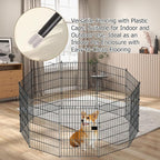 10 Panels Garden Fence Dog Fence Outdoor for Yard,24in H x 20ft L Rustproof Metal Fencing with Ground Stakes|No Dig Temporary Animal Proof Containment for Pets/Rabbits|Durable Patio Security Panels
