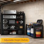 Metal Storage Shelves Unit,5-Tier Adjustable Heavy Duty Garage Shelving,3500LBS Garage Storage Industrial Shelves,Storage Racks,Steel Shelf Suitable for Shop,Warehouse,Basement