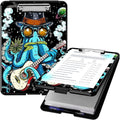 Clipboard with Storage, High Capacity Plastic Storage Clipboard with Pen Holder for for Women Teachers Work, School & Office Supplies, Cute Pattern Decorative Clipboards, Octopus Plays Guitar