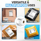 4"x6" Direct Thermal Label Roll, Shipping Labels with Perforated, Commercial Grade for Thermal Printer, 500 Labels/Roll, 4 Rolls (2,000 Labels Total)