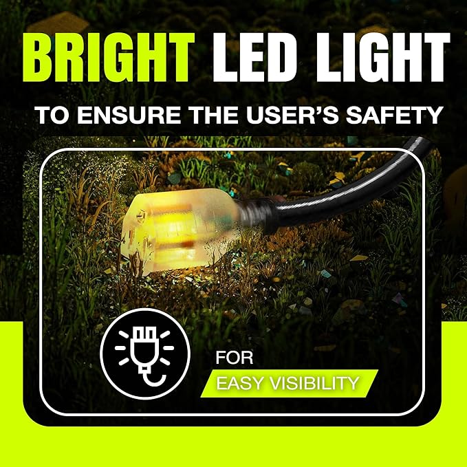75ft Outdoor/Indoor Extension Cord 14/3 Gauge Heavy Duty 3 Prong SJTW, Waterproof, Flexible Cold-Resistant Long Power Cord,13A 125V 1625W, Black by LifeSupplyUSA