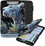 Clipboard with Storage Box & Pen Holder,Heavy Duty Clip Boards 8.5x11 for Nursing,High Capacity,School & Office Supplies,Starry Leopard