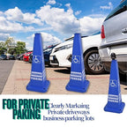 BESEA Reserved Parking Cone 6 Pack, 28" No Parking Sign Cone with Weighted Base, Blue 4-Sided “ Reserved Parking” Warning Cone for Driveways Business Parking Lots Garages Indoor/Outdoor