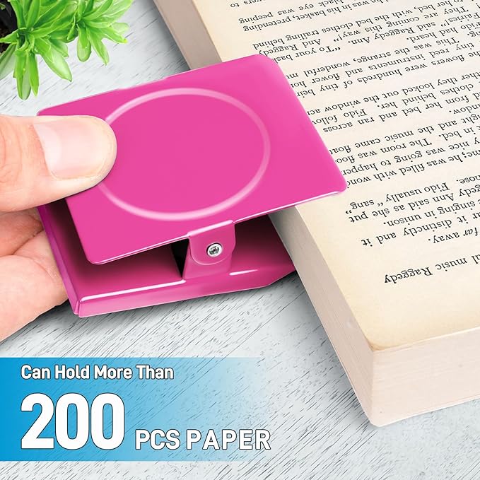 FINDMAG Pink Magnetic Clips, 2.2inch Heavy Duty, Magnetic Christmas Light Clips for Fridge, Whiteboard, Classroom, Office (Pack of 4)