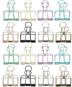 16 Pcs Hollow Binder Clips - 8 Colors Skeleton Design Paper Clamps for Office School Home Use, Organize Documents Files Notes(M,1.3x1.5in)