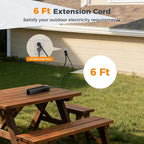 TESSAN Outdoor Power Strip Weatherproof, 6FT Extension Cord Waterproof with 4 Outlets 1 Switch (1250W), Surge Protector 1700J, Wall Mountable for Home Office and Patio Christmas Lights, Black