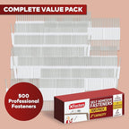 XFasten Self Adhesive Fasteners 2 Inch Capacity 500-Pack Archival-Grade Two Prong Paper Fasteners 2 Inch for Metal File Fastening, Folders, Medical Reports, Thick Paper Stacks, and Folder Accessories