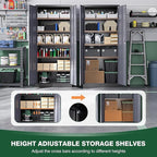 Letaya Metal Garage Storage Cabinets with Lock Door and Adjustable Shelves, Steel Tool Cabinets for Home,Office,Warehouse Organisieren (Black Gray)