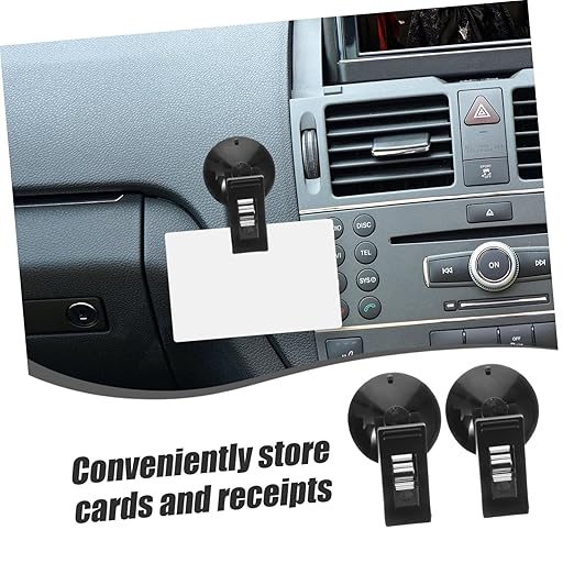 Mikinona 1 Pair Car Suction Cup Clamp Car Mounted Clamp Car Accessory Car Supply Car Note Pad Holder Memo Windscreen Holder Parking Permit Holder Suction Car Clamp Cars Glasses Car Clip PVC