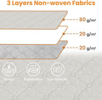 Fab totes 24 Gallons Clothes Storage, Foldable Thick Fabric Blanket Storage Bags, Containers for Organizing Bedroom, Closet, Clothing, Comforter, Organization with Handle (8 Pack,Ivory)
