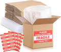 TaoBary 50 Set 4 x 4 x 4 Shipping Boxes for Small Business with Bubble Cushioning Wrap Fragile Packing Label Stickers Candle Small Mail Box Corrugated for Electronics Mug Gift Christmas