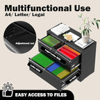Lateral File Cabinet with Lock, 2 Drawer Filing Cabinet, Metal File Cabinets for Home Office, Steel Heavy-Duty Filing Storage Cabinet for Letters/Legal/A4 (Require Assembly, Black)