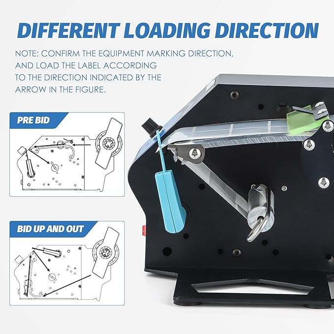 Automatic Label Dispenser Electric Sticker Dispenser for Rolls&Folds Label Machine, Speed Adjustable, Lable Dispenser for 5-120mm Label Width, Transparent Labels & Various Common Labels