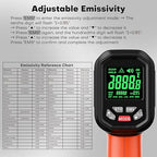 50:1 Infrared Thermometer Laser Temperature Gun -58℉~3272℉, Meat Food Pizza Oven Grill Thermometer for Griddle Accessories, Heat Gun for Cooking, HVAC, Engine Surface Temp Reader