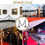 8PCS Black Stanchions Posts with 4PCS 5 ft Black Velvet Rope, Black Velvet Rope Stanchion Set Crowd Control Barriers, Stanchions and Velvet Ropes Red Carpet Poles for Party Supplies