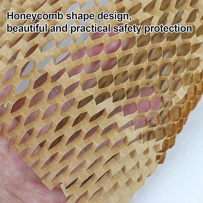 BOMEI PACK Honeycomb Packing Paper Wrap 12"x 328' Recycled Bubble Cushioning Bags Rolls Friendly Transportation and Handling Bags Packing Supplies Materials