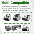 Multi-Purpose White Thermal Labels - 10 Rolls (with RFID Chip) for Dymo 30334 (2-1/4" x 1-1/4") Compatible with Dymo LabelWriter 550 Printers - 1000 Labels per Roll.