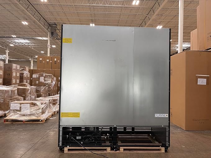 71” Wide Commercial Beverage Refrigerator Display Fridge, Three Glass Door Merchandiser Drink Cooler With LED Light Adjustable Shelves,ETL Sanitation,63.5 Cu Ft,NO CANOPY,BLACK,(Wheels Included)