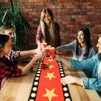 2 Pcs 13 x 72 Inch Movie Night Table Runner with Gold Star Design - Red Carpet Decoration for Birthday Party Supplies（red）