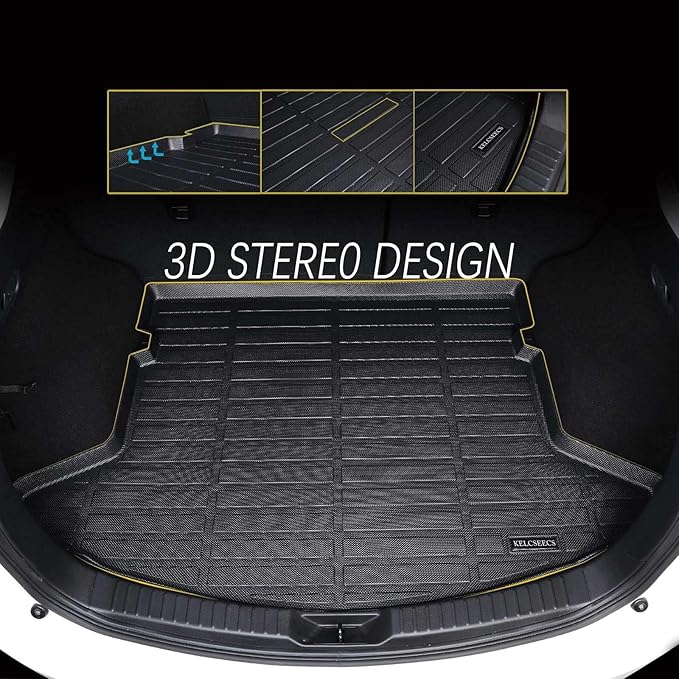 KELCSEECS® Floor Mats & Cargo Liner Custom for Acura RDX 2013 2014 2015,All Weather Protection TPE Floor Liners Front& Rear Row Full Set RDX Accessories Black