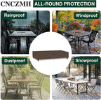 Heavy Duty Patio Furniture Covers Waterproof, 600D Outdoor Furniture Cover Waterproof for Sectional Sofa Couch, Outdoor Dining Table and Chair Set Covers 138''L x 86''W x 28''H, Brown