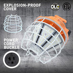 NS 150W LED Temporary Work Light, 24750LM Linkable Daylight White 5,000K Portable Hanging Lamp Jobsite Lighting Stainless Steel Protective Cover for Outdoor Construction High Bay Warehouse