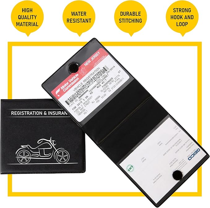 CANOPUS Car Registration and Insurance Holder, Car Document Holder, Vehicle Registration and Insurance Card Holder, Wallet for Auto, Trailer, Motorcycle, Truck, Vehicle Paperwork Organizer (2 Pack)