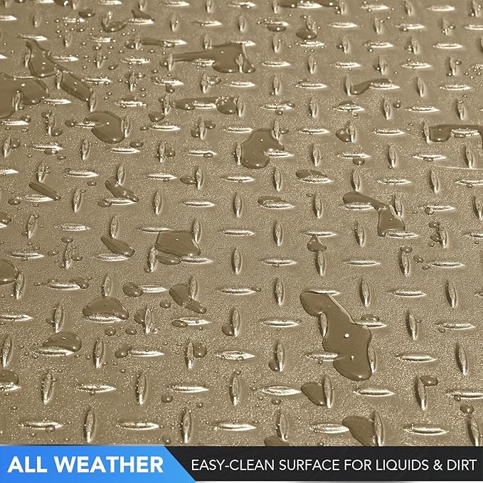 PIC AUTO Trunk Cargo Liner, Heavy Duty Rubber Floor Mats, Trimmable to Fit for Car, SUV, Van, and Trucks – All-Weather, Anti-Slip Backing, Easy to Clean, Durable and Long-Lasting (Large,Beige)