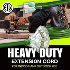 6ft Outdoor/Indoor Extension Cord 3-Outlet 12/3 Gauge Extra Heavy Duty ETL Listed, 3 Prong SJTW, Waterproof, Flexible Cold-Resistant Long Power Cord,15A 125V 1875W, Green by LifeSupplyUSA