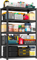 72" H Garage Shelving 5 Tier Storage Shelves 3000LBS Metal Shelving Unit Heavy Duty Adjustable Steel Shelf for Kitchen Warehouse Pantry Basement,72" H x 40" W x 15.8" D, Black