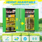 Pataku Metal Storage Cabinet, 72" Garage Cabinet with Doors and Shelves Lockable Steel Multifunctional Cabinets, File Cabinets for Home, Office, Warehouse(Black Green)