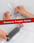 2-Pack Bubble Cushioning Wrap Rolls, 3/16" x 15" x 72' ft Total [2 Rolls of 36 Feet], Perforated 12" 20 Fragile Stickers for Shipping, Packaging, Mailing