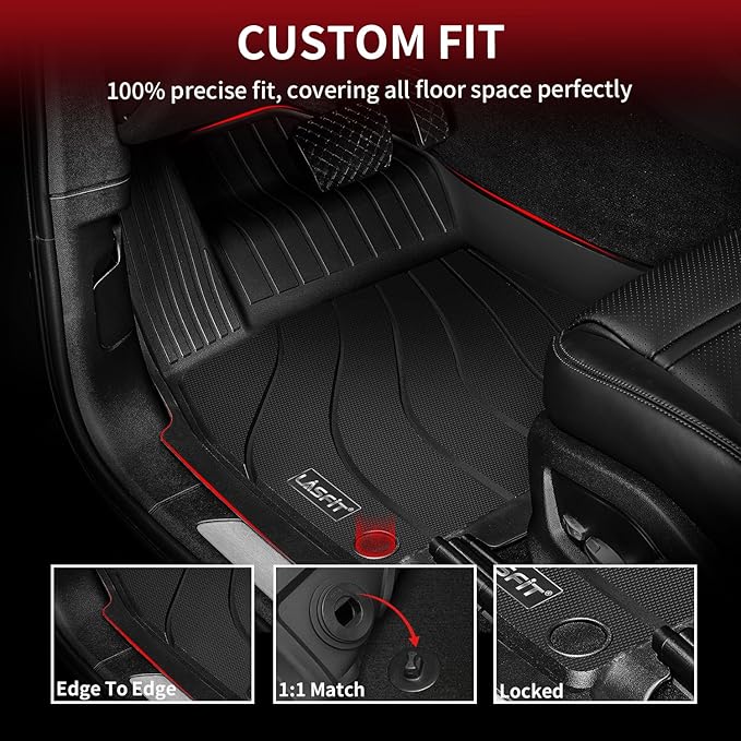 LASFIT Floor Mats for Lexus NX 350/ NX250/ NX 2022-2026 (Not Fit for NX350h/ NX450h+), All Weather Cargo Mats TPE Floor Liners Accessories Front & Rear Rows & Cargo Liner, Black