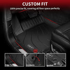 LASFIT Floor Mats for Porsche Cayenne 2019-2026 All Weather Floor Liner TPE Custom Fit 1st & 2nd Row Rubber Car Mats for Porsche Cayenne Automotive Accessories, Black, Easy to Clean
