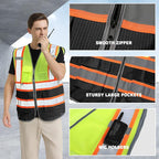 BeautyWill Custom Logo Safety Vest Class 2 High Visibility Reflective Vest for Men - Personalized Logo Team Vest