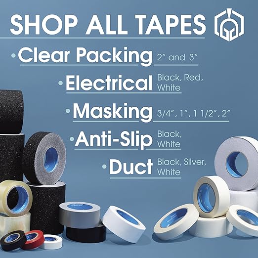 Spartan Industrial - 0.75" X 60 yd Masking Tape for Painting, Drafting, Labeling, and More - 24 Beige Tape Rolls, 5.5 Mil