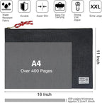 Rough Enough Important Document Storage Bag File Folder Organizer Pouch with Zipper Black Waxed Canvas Water Repellent for Travel Office Home
