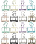 16 Pcs Hollow Binder Clips - 8 Colors Skeleton Design Paper Clamps for Office School Home Use, Organize Documents Files Notes(L,1.9x2.6in)