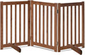 LZRS Freestanding Dog Gate 30 inch Tall - 3 Panels Solid Wooden Pet Gate for Doorways, Stairs & Hallways, Expandable & Foldable with Support Feet，Indoor Use,Oak