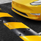 2 Pack 6 ft Speed Bumps - Heavy-Duty Rubber Construction, Dual Channel Floor Cord Cover, High Visibility Design, Non-Slip Surface, Easy Installation and Modular Design