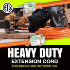 6ft Outdoor/Indoor Extension Cord 14/3 Gauge Heavy Duty 3 Prong SJTW, Waterproof, ETL Listed, Flexible Cold-Resistant Long Power Cord,15A 125V 1875W, Orange by LifeSupplyUSA
