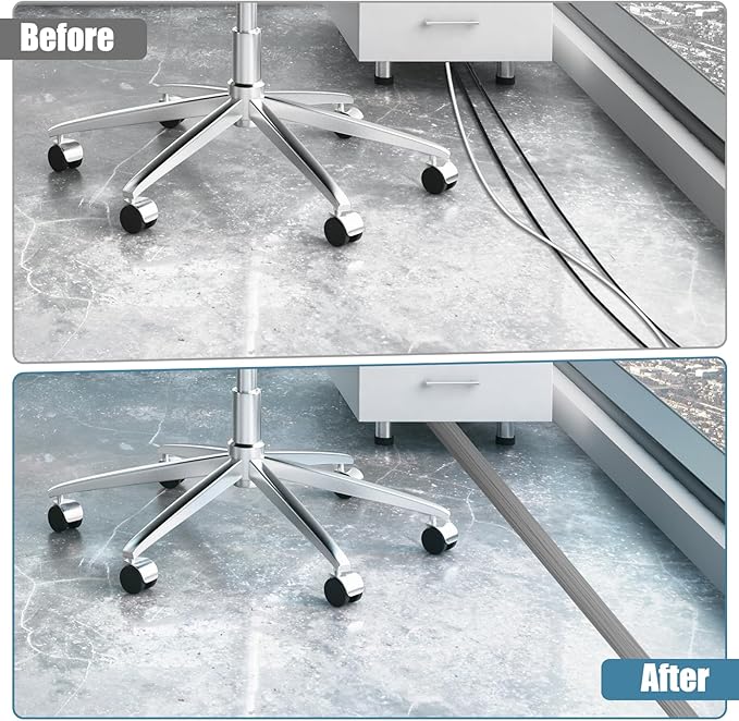 Floor Cord Covers for Wires 10FT Cable Hider Wire Cover Self Adhesive Cord Hider Floor for Offices, Homes, Workshops, Warehouses Cable Cavity 0.39" W x 0.27" H